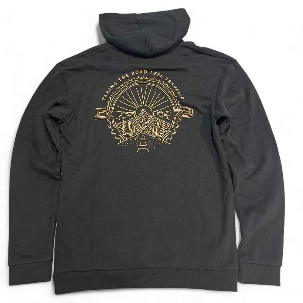 Dakine Mens Black Road Less Traveled Graphic Pullover Hoodie Sweatshirt Small